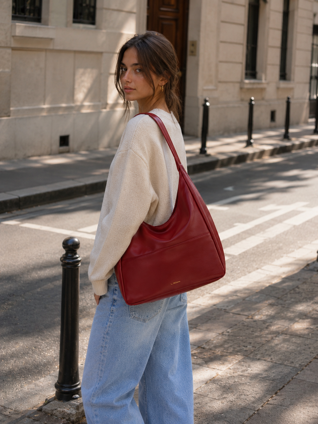Bolso Milano en rojo burdeos, de calle